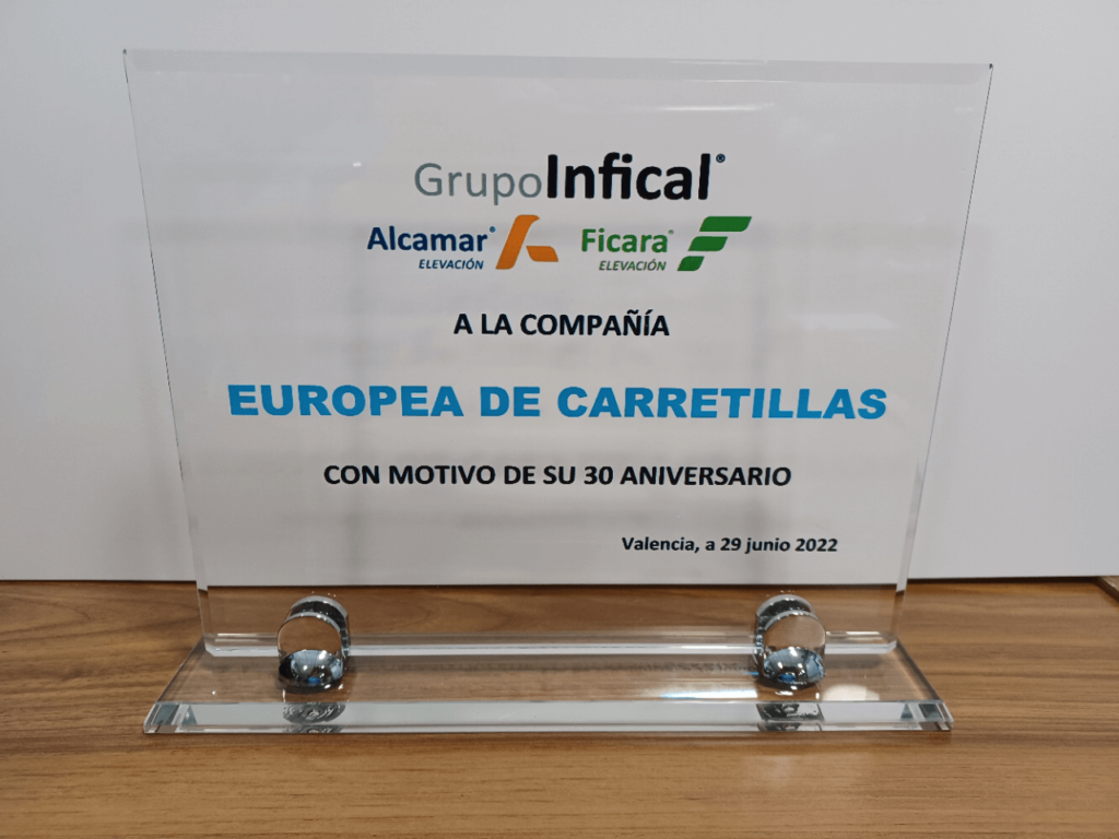 Placa Grupo Infical 30 aniversario EUROPEA